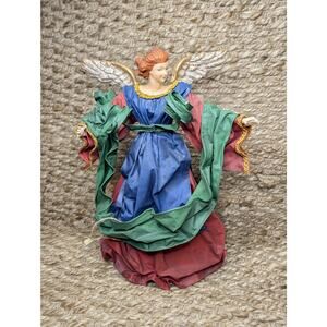 Vintage CARTAPESTA Paper Mache Christmas Angel Tree Topper Tabletop Decor